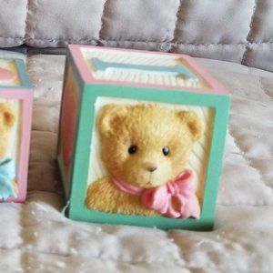 Cherished Teddies 1996 "Love Letters Blocks" Set Of 3 #240281